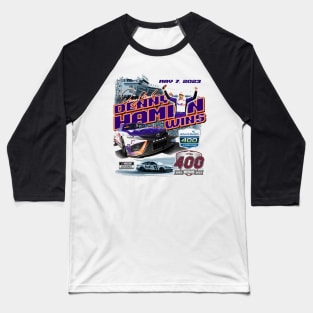 Denny Hamlin AdventHealth 400 Race Winner Baseball T-Shirt